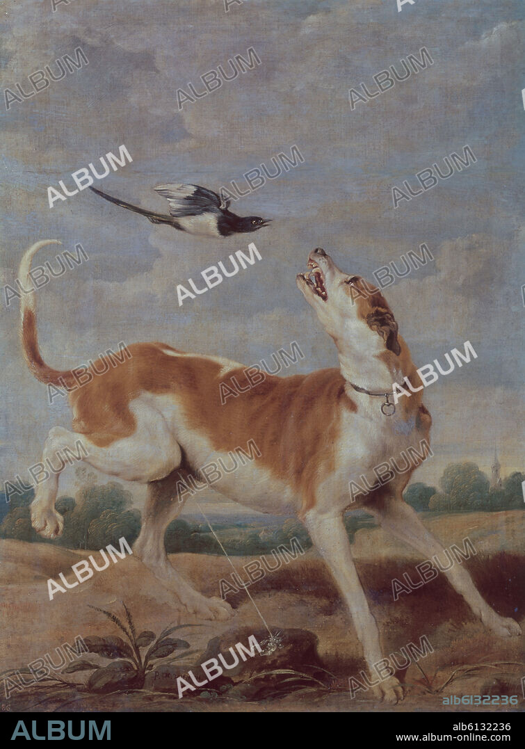 PAUL DE VOS (1596/1678). EL PERRO Y LA PICAZA - SIGLO XVII - OLEO/LIENZO - 115x83 cm - BARROCO FLAMENCO - NP 1868.