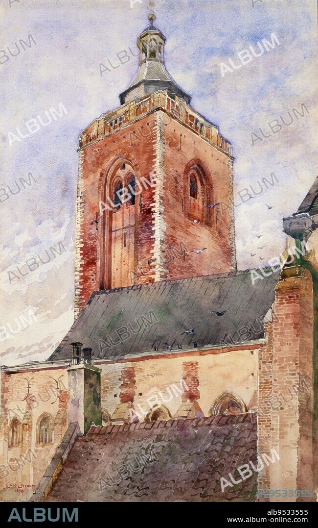 CASS GILBERT. St. Martin's Church, Utrecht, Holland. Date: 1898. Watercolor on paper.