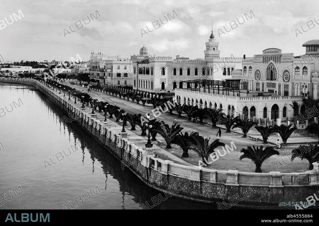 Promenade, tripoli, libya, africa 1930-40.