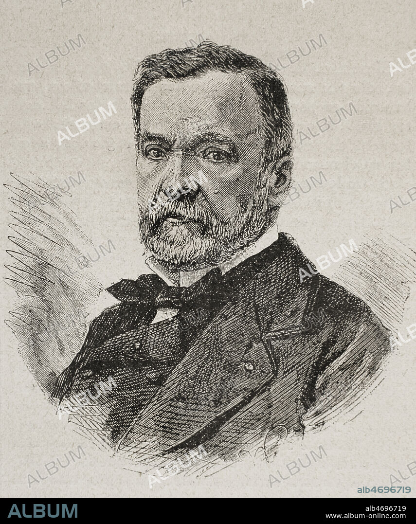 Louis Pasteur (1822-1895). Químico y microbiólogo francés. Retrato. Grabado. La ilustración. Revista hispano-americana, 1884.
