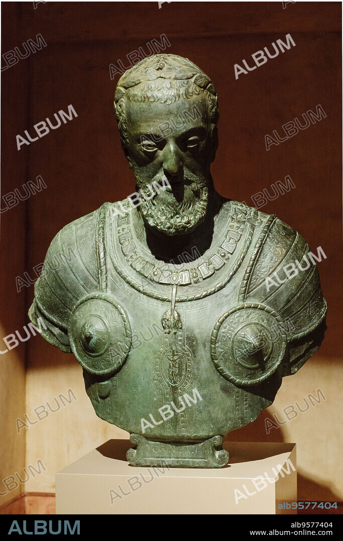 busto de Carlos V, bronce, anonimo segun modelo de Leone Leoni, Monasterio de San Jerónimo de Yuste , siglo XV, comarca de de la Vera, Cáceres, Extremadura, Spain, europa.