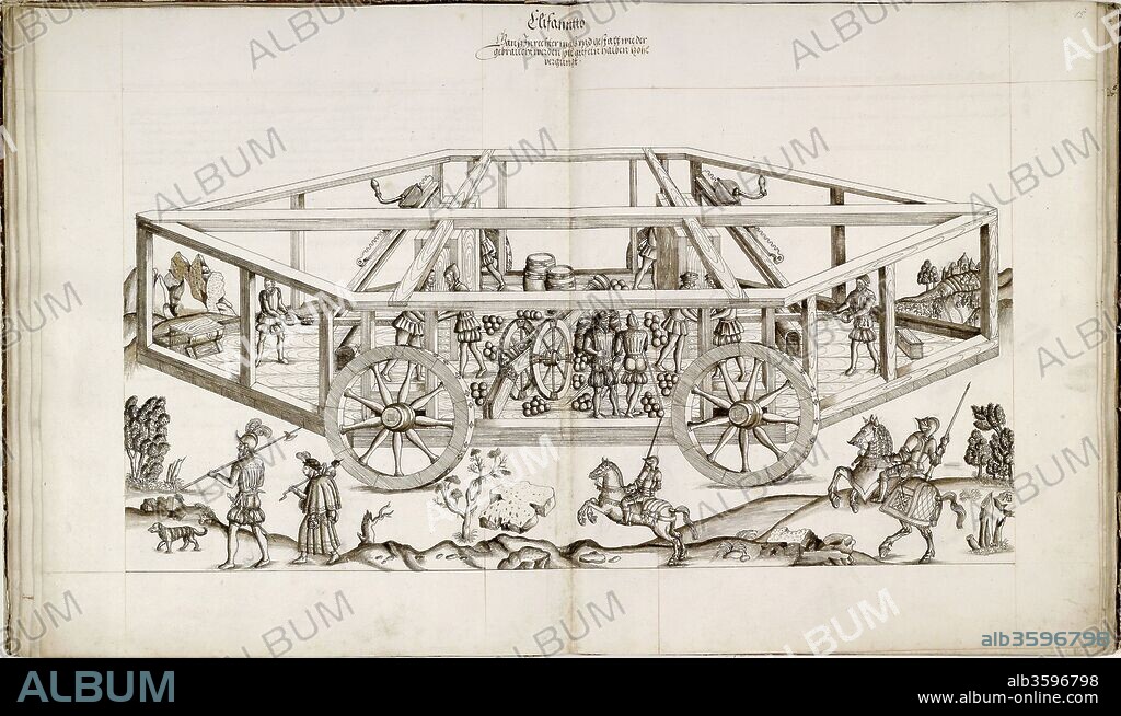 ALBRECHT GLOCKENDON (ALBERT). Chariot. From "Genetto" by Berthold Holzschuher.