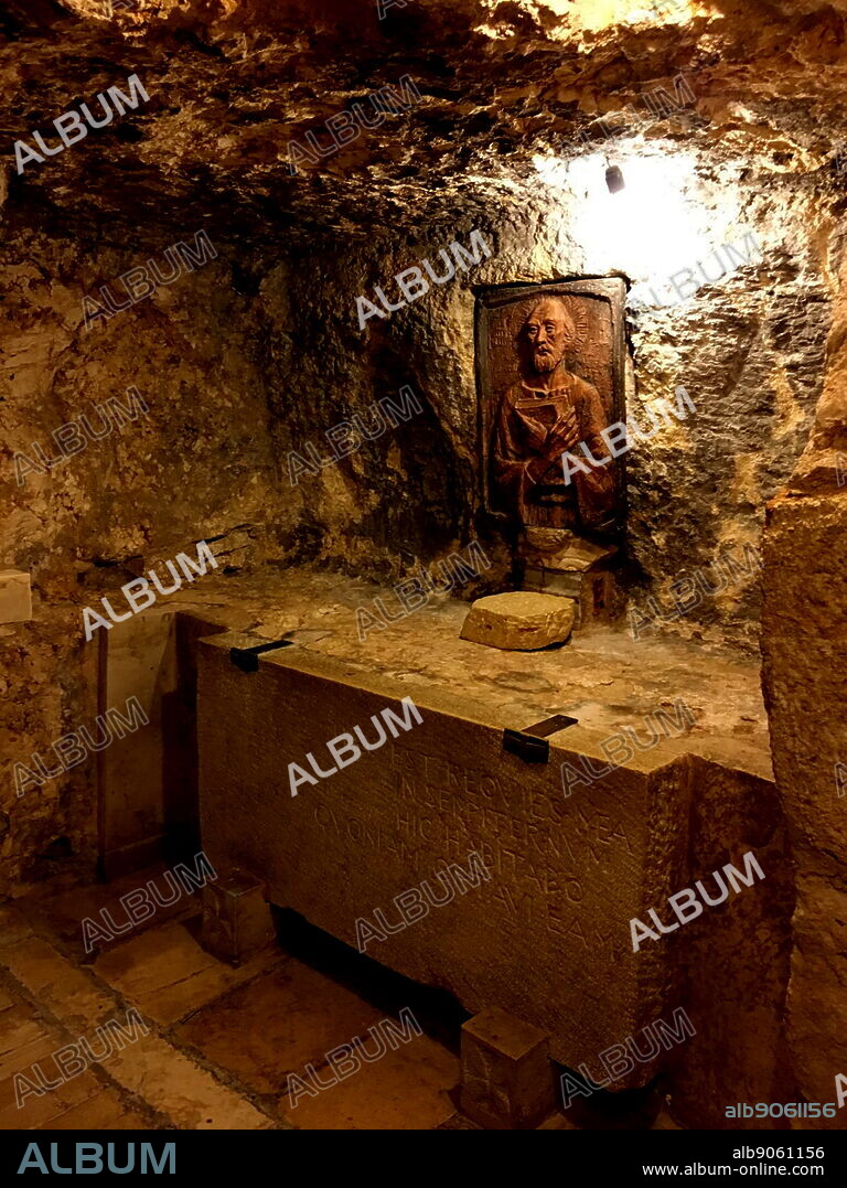 cave beneath the Church of the Nativity in Bethlehem where St Jerome spent 30 years translating the Scriptures from Hebrew and Greek into Latin.