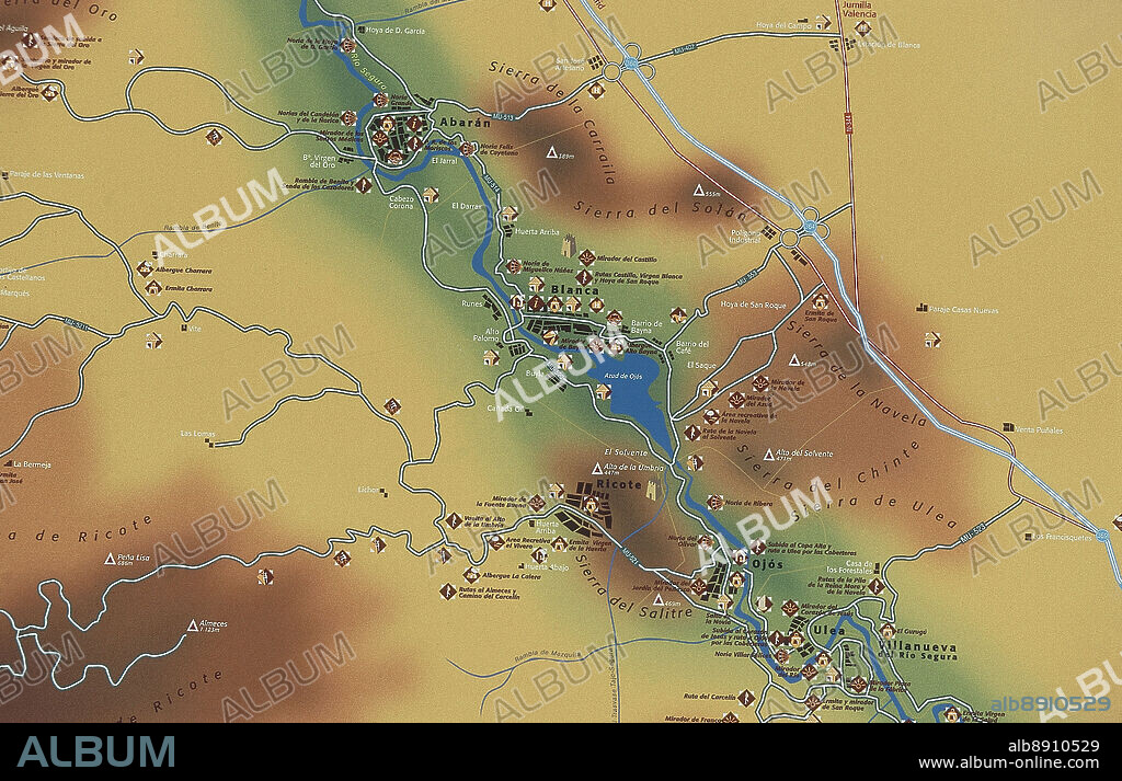 PLANO TURISTICO DEL VALLE DE RICOTE - MURCIA.