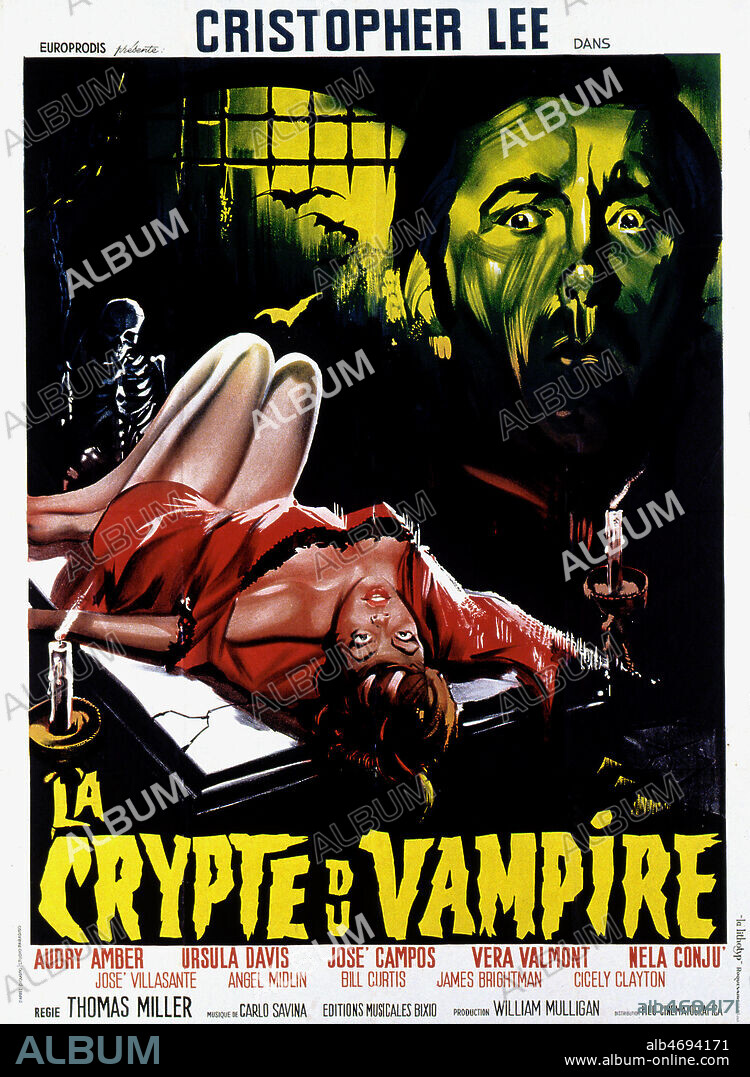 Affiche du film ' La crypte du vampire' realise en 1964 par Camillo MASTROCINQUE (1901-1969) avec Christopher LEE (1922-). Credit : Coll. Perron/KHARBINE-TAPABOR.