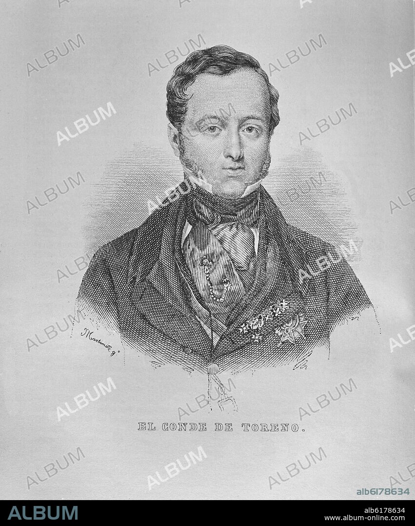 MARTINEZ (LITOGRAFIAS). JOSE MARIA QUEIPO DE LLANO - CONDE DE TORENO (1786/1843).