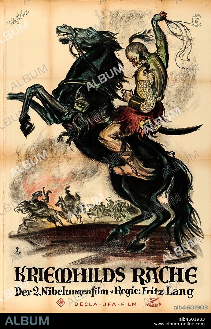 FRITZ WEBER. Movie poster Die Nibelungen: Kriemhild's Revenge by Fritz Lang.