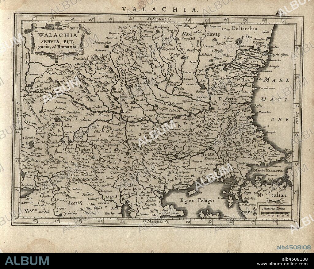 Walachia, Servia, Bulgaria, and Romania, Map of the region of Wallachia, Serfis, Bulgaria, Rumelia, Fig. 118, p. 551, Gerhard Mercator, Jodocus Hondius, Jansson: Atlas minor Gerardi Mercatoris. Amsterodami: ex officina Ioannis Ianssonii, MDCXXXIIII [1634].