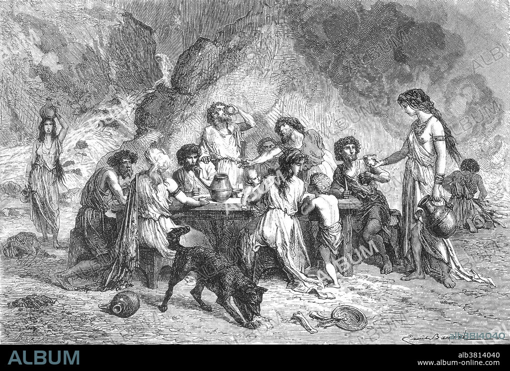 An ancient civilization is defined to be in the Bronze Age either by smelting its own copper and alloying with tin, arsenic, or other metals, or by trading for bronze from production areas elsewhere. Copper-tin ores are rare, as reflected in the fact that there were no tin bronzes in Western Asia before trading in bronze began in the third millennium BC. Worldwide, the Bronze Age generally followed the Neolithic period, with the Chalcolithic serving as a transition. Bronze Age cultures differed in their development of the first writing. According to archaeological evidence, cultures in Mesopotamia (cuneiform) and Egypt (hieroglyphs) developed the earliest viable writing systems. Image taken from page 269 of "Primitive Man" by Louis Figuier. Revised translation from the French by Edward Burnet Tylor. Illustrated with scenes of primitive life, 1870.