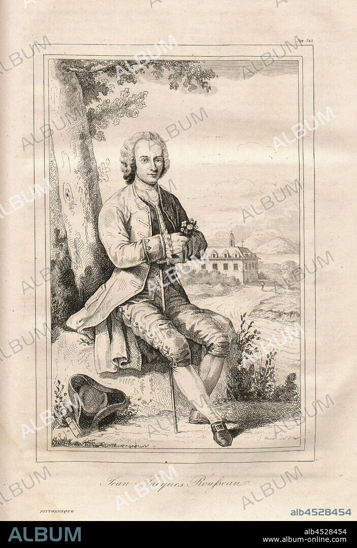 Jean-Jacques Rousseau, Portrait of Jean-Jacques Rousseau, After p. 342, Massard (del. et. scupt.), 1835, Alexandre Martin: La Suisse pittoresque et ses environs. Tableau général, descriptif, historique et statistique des 22 cantons, de la Savoie, d'une partie du Piémont et du pays de Bade. Paris: Hippolyte Souverain, 1835.