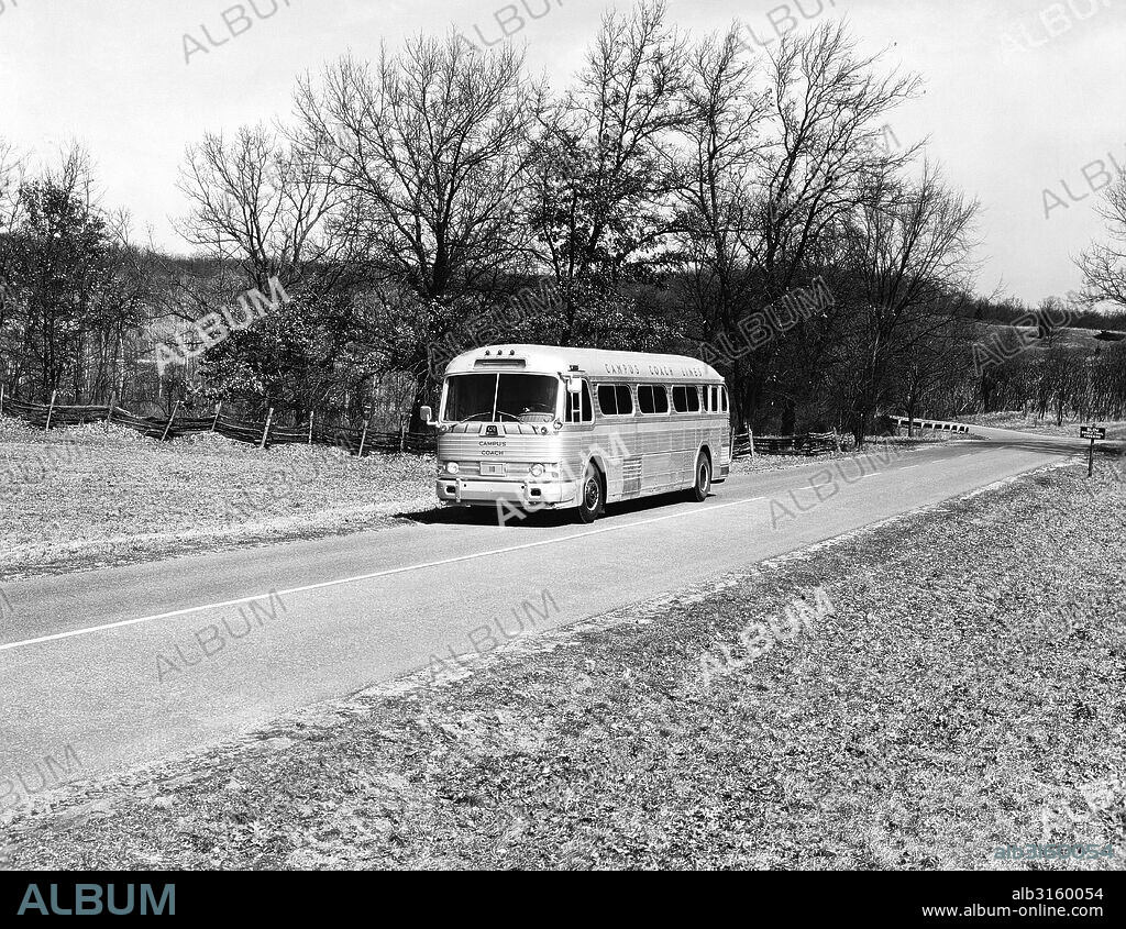 United States: c. 1953 A General Motors bus in the Campus Coach Line.