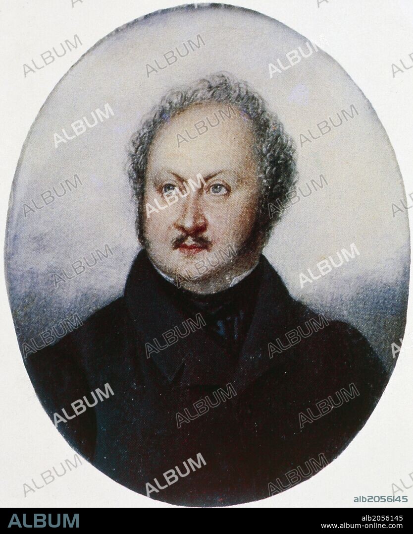 Portrait of Karl Wilhelm Naundorff (1785-1845), who claimed to be Louis XVII, Dauphin of France. Miniature by Lecourt.