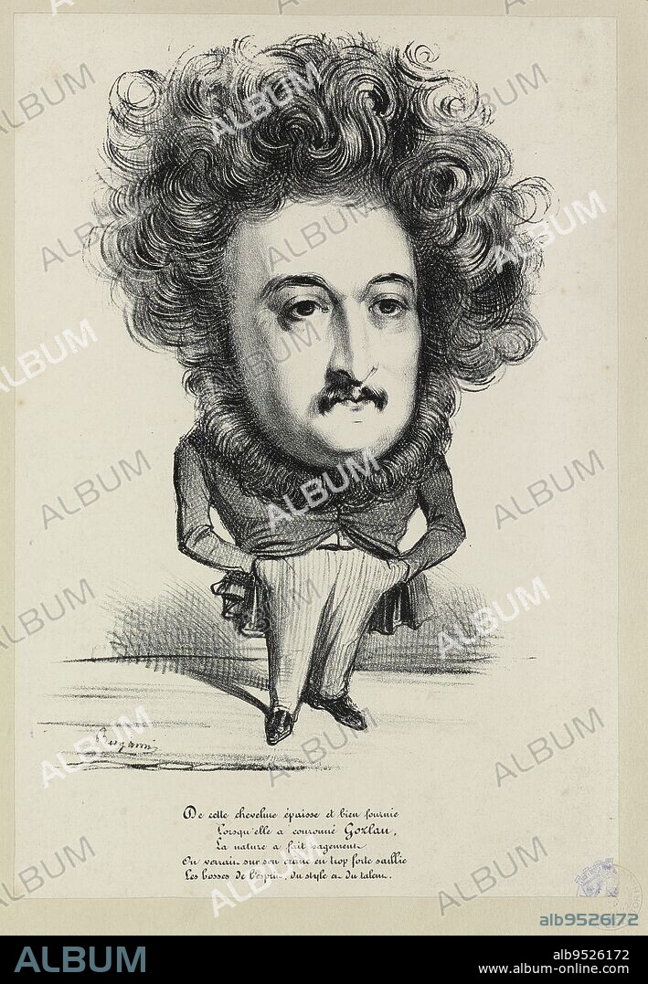 Léon Gozlan. Panthéon charivarique, Roubaud, Benjamin (dit Benjamin), Dessinateur-lithographe, Vers 1-1839, 2nd quarter of the 19th century, Maison de Victor Hugo - Hauteville House, Graphic arts, Print, Lithography, Height: 25.7 cm, Width: 17.5 cm.