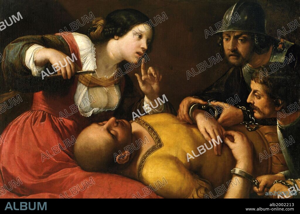 Caravaggio / 'Sansón y Dalila', Óleo sobre lienzo.