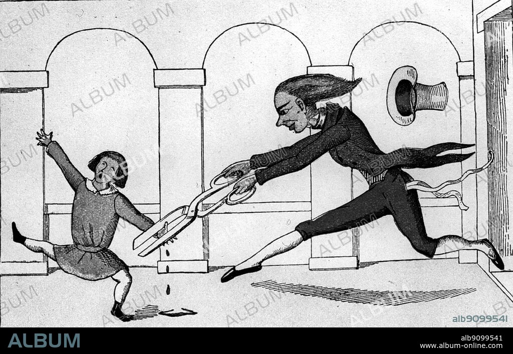 The great long red legged scissor man from The Story of Little Suck a Thumb W H Audens favourite poem in Hoffman's Struwelpeter.