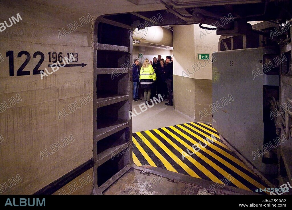 Guided tour of the Government Bunker Documentation Centre, Bad Neuenahr-Ahrweiler, Rhineland-Palatinate, Germany, Europe.