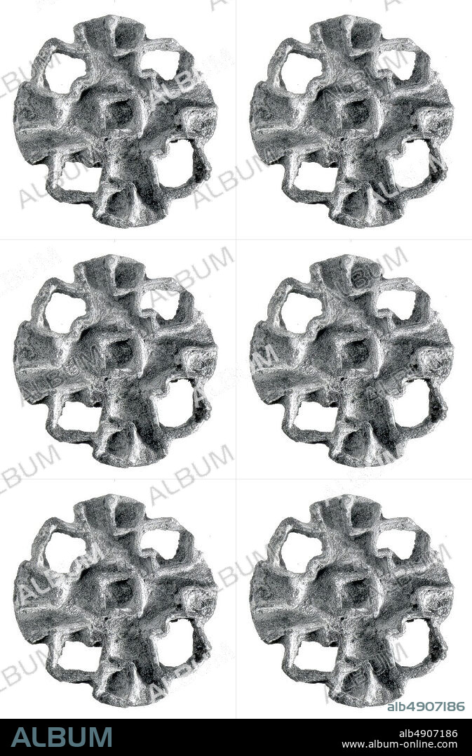 Compartmented stamp seal, Bactria-Margiana Archaeological Complex, Bronze Age, Date ca. late 3rdearly 2nd millennium B.C., Bactria-Margiana, Bactria-Margiana Archaeological Complex, Copper alloy, 1 7/8 x 1 7/8 in. (4.8 x 4.8 cm), Metalwork-Stamp Seals.