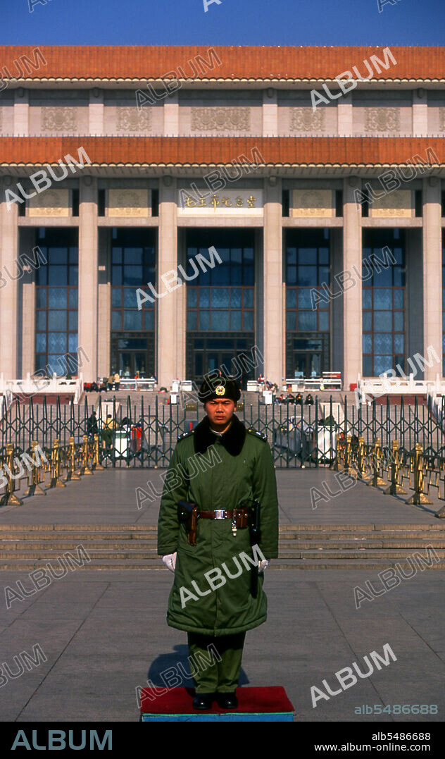 The Chairman Mao Memorial Hall, commonly known as the Mausoleum of Mao Zedong or the Mao Mausoleum, is the final resting place of Mao Zedong, chairman of the Politburo of the Communist Party of China from 1943 and the chairman of the Central Committee of the Communist Party of China from 1945 until his death in 1976. Mao Zedong, also transliterated as Mao Tse-tung (26 December 1893 9 September 1976), was a Chinese communist revolutionary, guerrilla warfare strategist, author, political theorist, and leader of the Chinese Revolution. Commonly referred to as Chairman Mao, he was the architect of the People's Republic of China (PRC) from its establishment in 1949, and held authoritarian control over the nation until his death in 1976. Mao's theoretical contribution to Marxism-Leninism, along with his military strategies and brand of political policies, are now collectively known as Maoism.