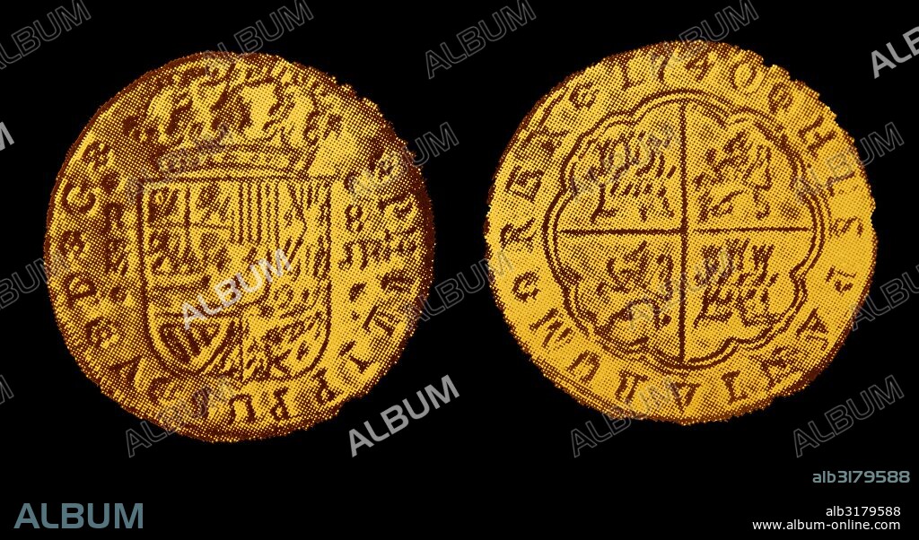 Spanish Coins of the reign of King Philip V. Felipe V was King of Spain from 1 November 1700 to 15 January 1724.