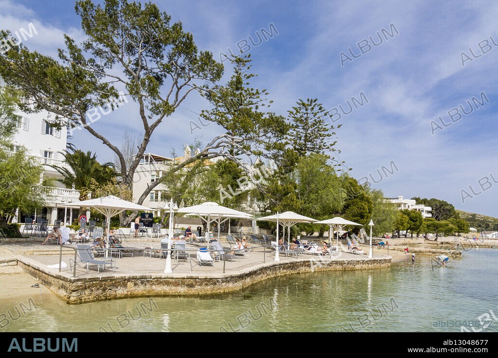 port of Pollensa, paseo Colón, bay of Pollença, Mallorca, balearic islands, spain, europe.