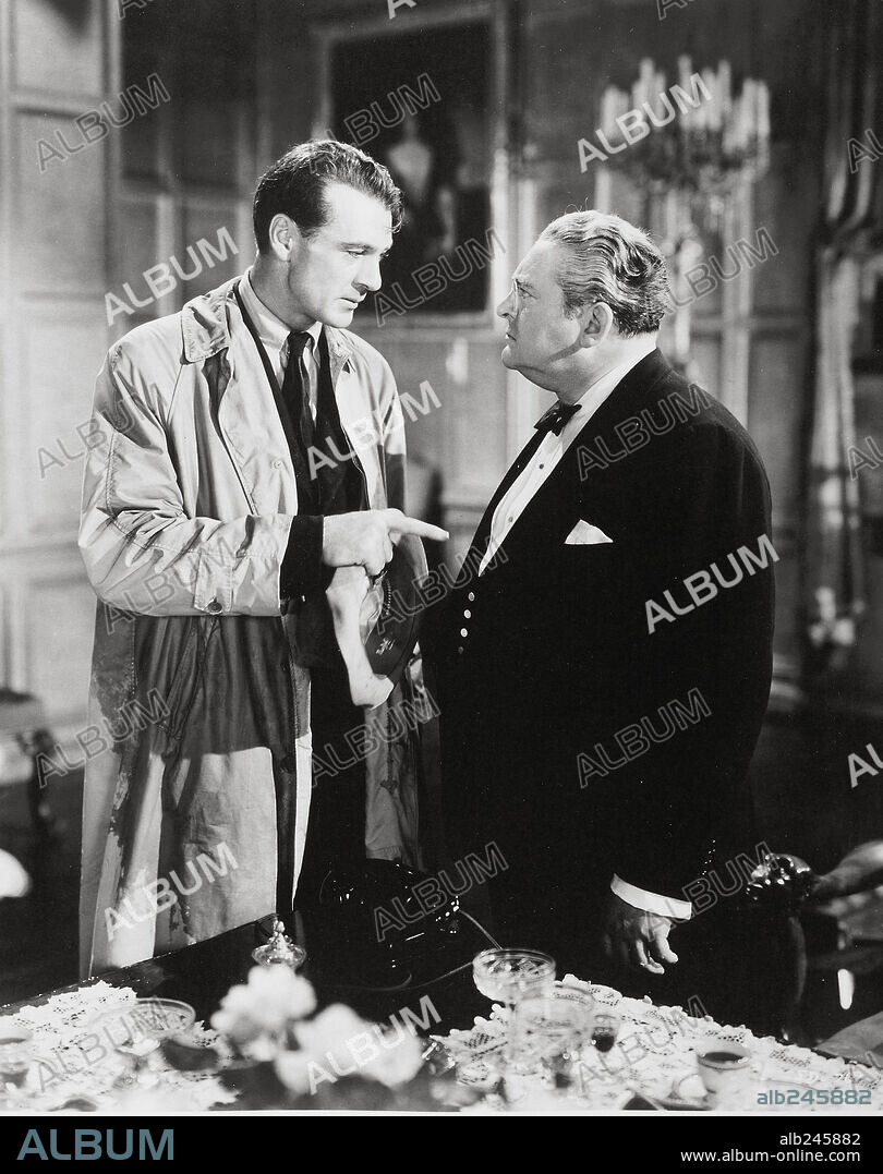 EDWARD ARNOLD and GARY COOPER in MEET JOHN DOE, 1941, directed by FRANK CAPRA. Copyright WARNER BROTHERS.