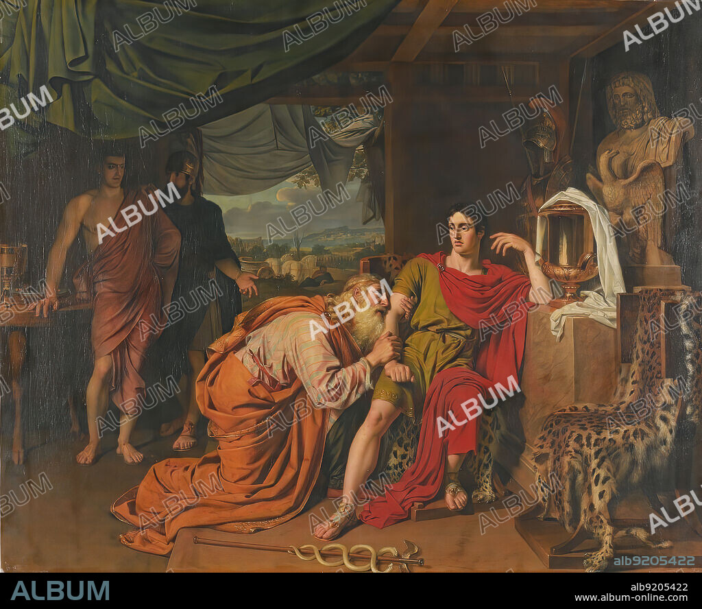 Priam, in der griechischen Mythologie der sechste und letzte König von Troja, und Achilles, Gemälde von Alexander Iwanow / Priam, in Greek mythology the sixth and last king of Troy, and Achilles, painting by Alexander Ivanov.