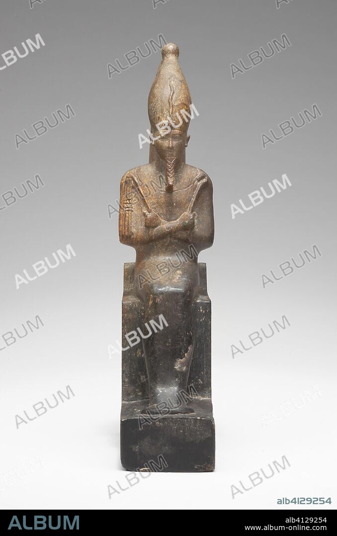ANCIENT EGYPTIAN. Statuette of Osiris. Egyptian. Date: 664 BC-525 BC. Dimensions: 19.3 × 4.1 × 10.2 cm (7 5/8 × 1 5/8 × 4 in.). Steatite. Origin: Egypt.