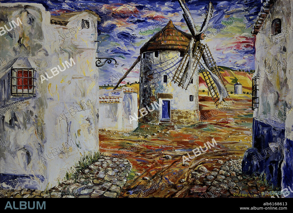 GREGORIO PRIETO. MOLINOS DE VALDEPEÑAS - 1954.