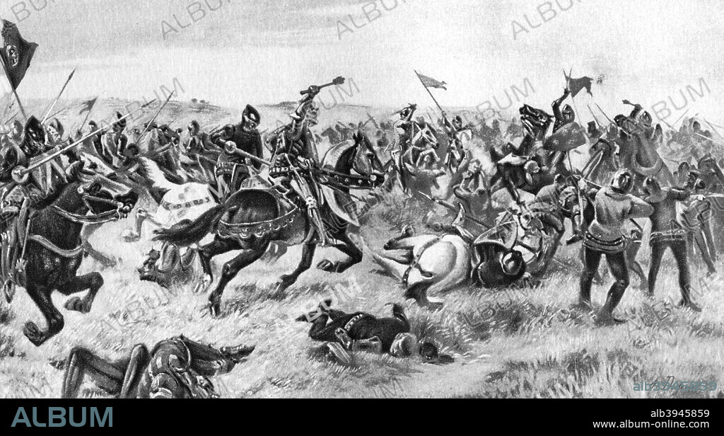 The Battle of Agincourt, 25 October 1415, (1910). The English under King Henry V defeat the French army, led by Charles d'Albret, constable of France.