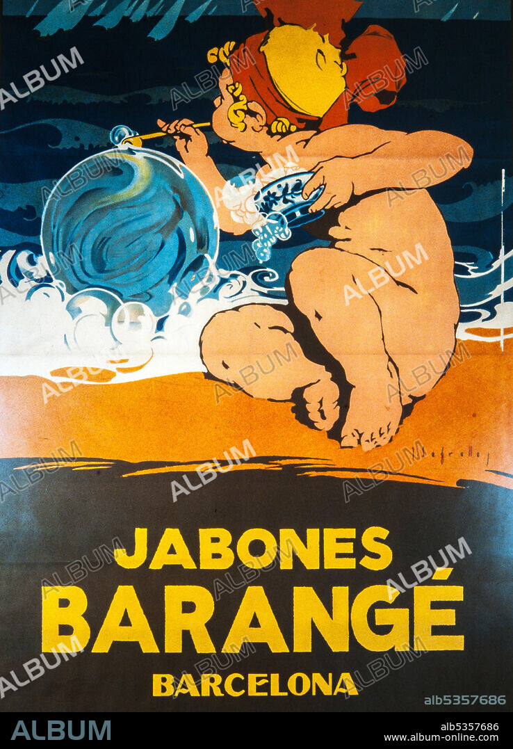 JOSÉ SEGRELLES. Cartel modernista. Jabones Barange. Colección privada.