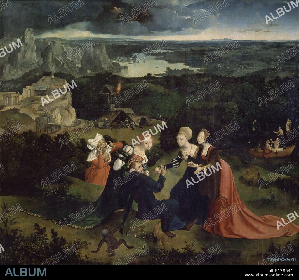 PATINIR JOACHIM / MASSYS QUENTIN. LAS TENTACIONES DE SAN ANTONIO ABAD - 1520-1524 - OLEO/TABLA - 155x173 cm - ESCUELA FLAMENCA - NP 1615.