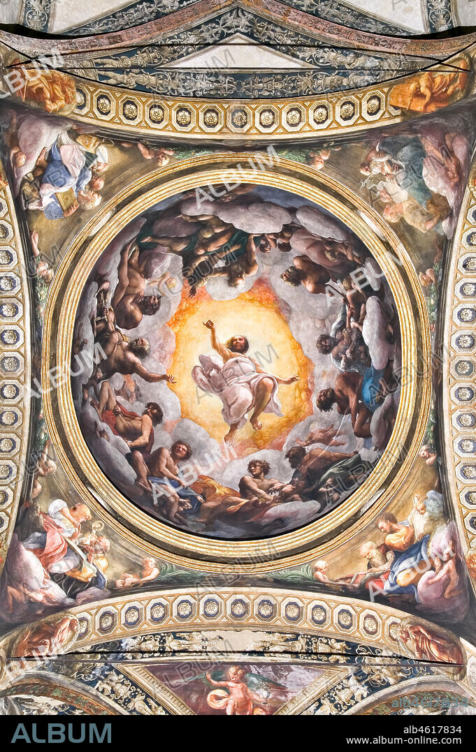 Chiesa di San Giovanni Evangelista: cupola del transetto con Ascensione di Cristo (1520-1522). Affreschi del Correggio (Giovanni Allegri).