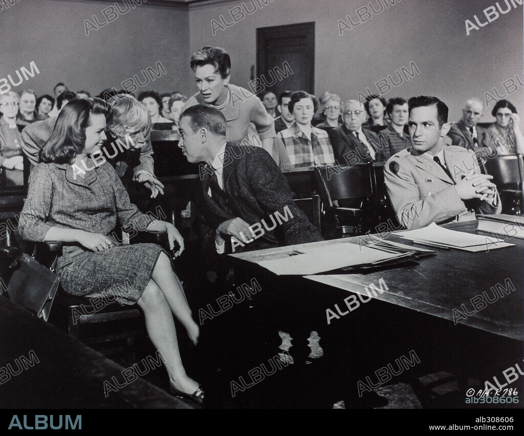 BEN GAZZARA, EVE ARDEN and JAMES STEWART in ANATOMY OF A MURDER, 1959, directed by OTTO PREMINGER. Copyright COLUMBIA PICTURES.
