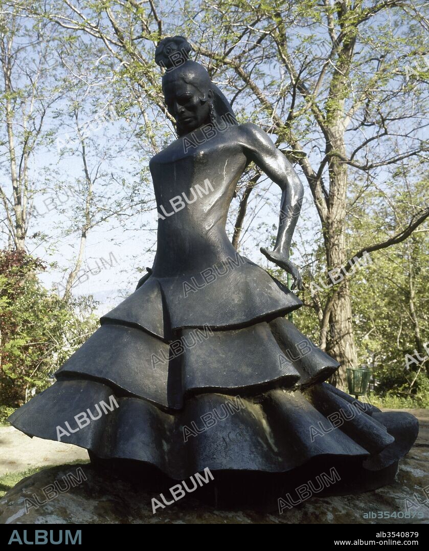 Carmen Amaya (Barcelona, 1918-Begur, 1963). Spanish Flamenco dancer. Statue by Josep Ca–as i Ca–as (1905-2001), 1966. Joan Brossa Gardens. Barcelona, Catalonia, Spain.