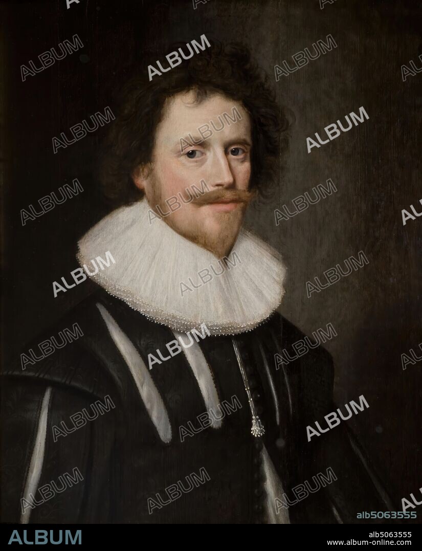 Sir Thomas Holte (1571-1654), 1st Baronet of Aston Hall, 1600-1700 Cornelius Johnson, Oil Painting, Knight, Male, Collar, Ruff, Bearded.