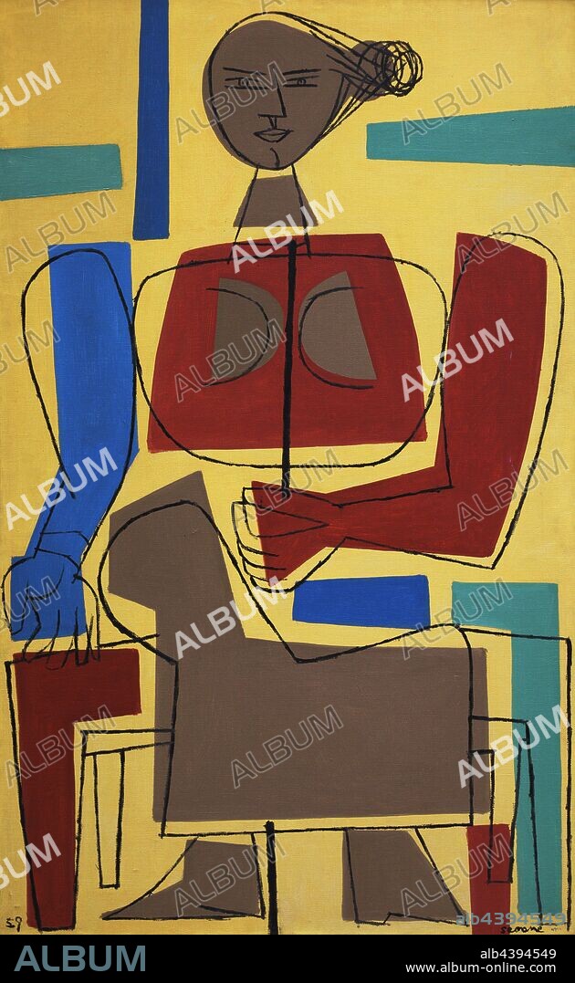 Luís Seoane (1910-1979). Pintor español. Mujer con rodete, 1959. Museo de Bellas Artes. La Coruña. Galicia. España.