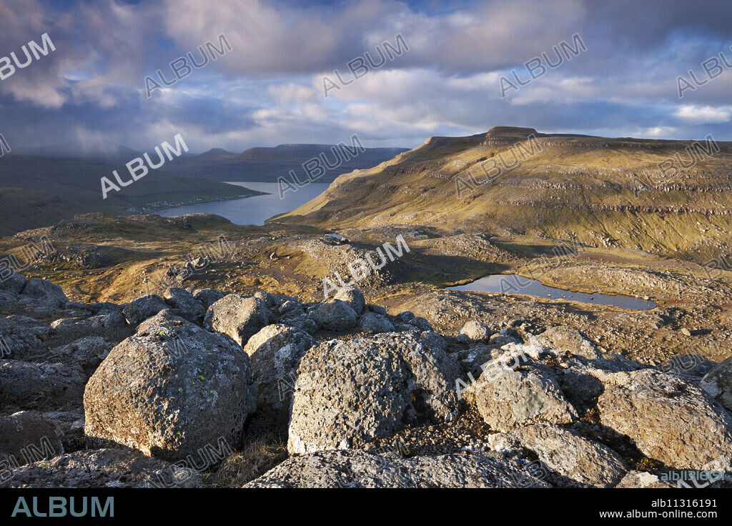 Mountain scenery on the island of Streymoy, Faroe Islands, Denmark, Europe.