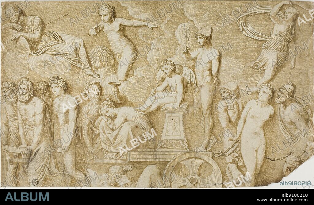 POMPEO BATONI. Triumph of Love (after antique bas-relief), n.d. Attributed to Pompeo Girolamo Batoni.