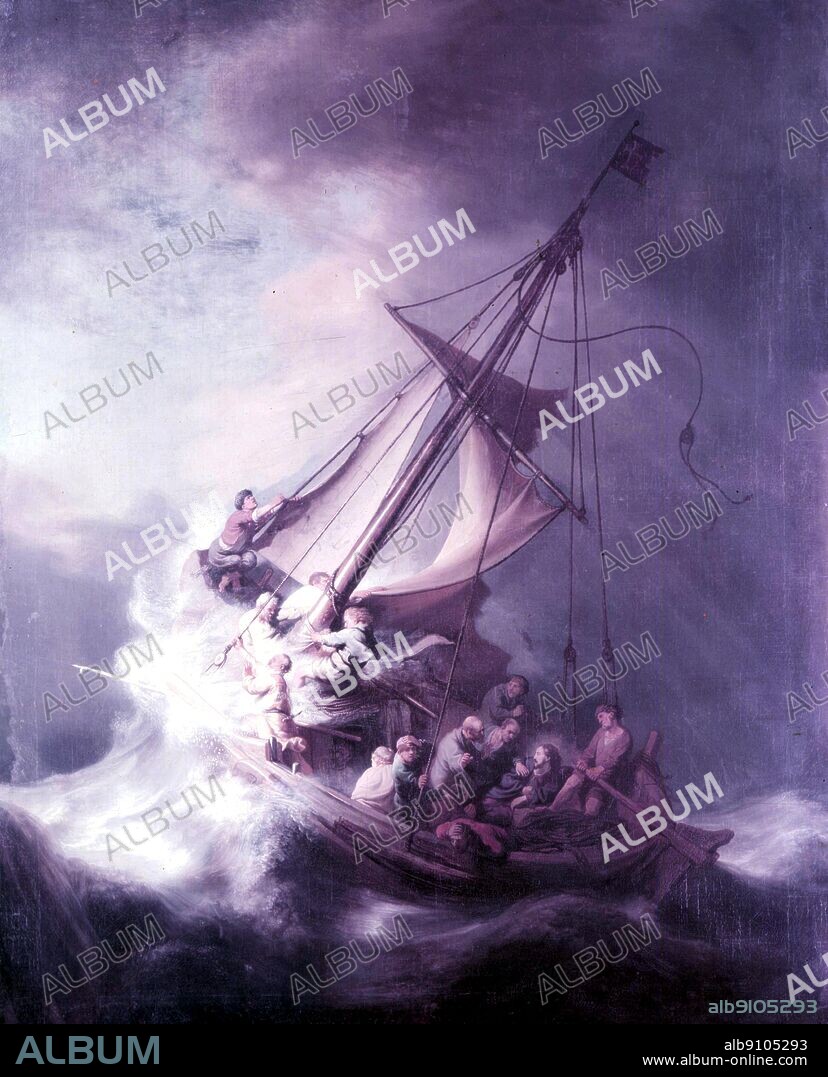 Christ in Storm on Sea of Galilee. The Storm on the Sea of Galilee - 1633. by Rembrandt. in Isabella Stewart Gardner Museum, Boston, MA, USA . Rembrandt Harmenszoon van Rijn (July 15, 1606 - October 4, 1669) is generally considered one of the greatest painters in European art history and the most important in Dutch history.. Rembrandt was also a proficient printmaker and made many drawings.. ©2006 TopFoto.