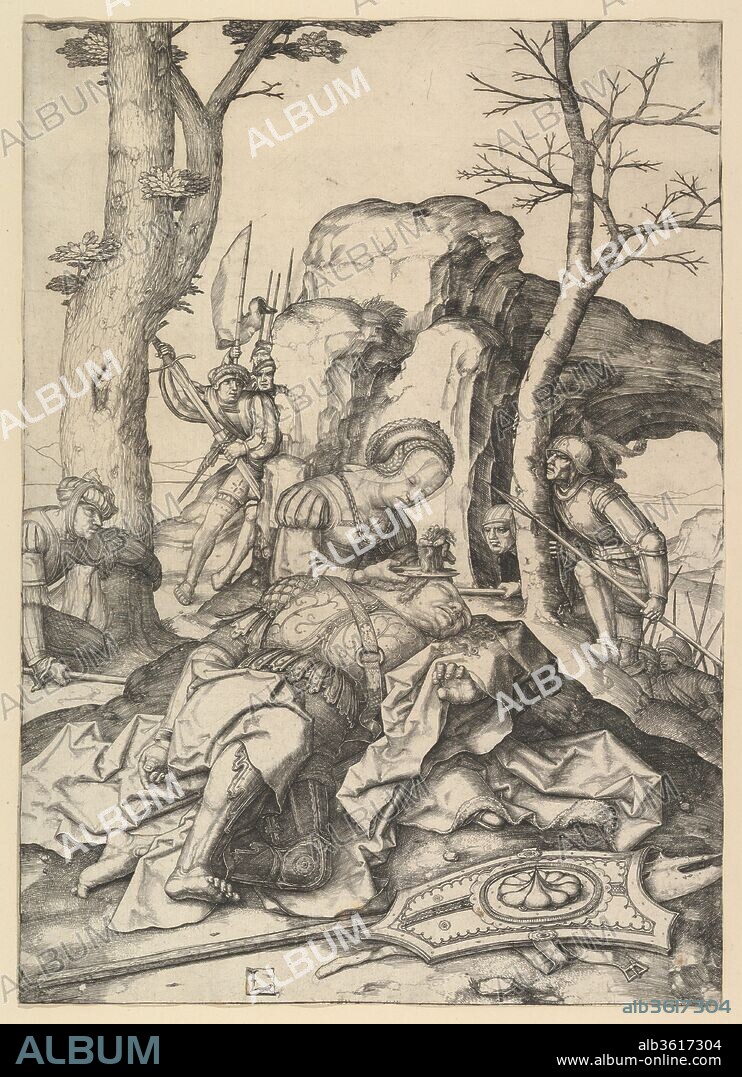 Samson and Delilah. Artist: Lucas van Leyden (Netherlandish, Leiden ca. 1494-1533 Leiden). Dimensions: sheet: 11 1/8 x 7 15/16 in. (28.3 x 20.2 cm). Date: ca. 1507.