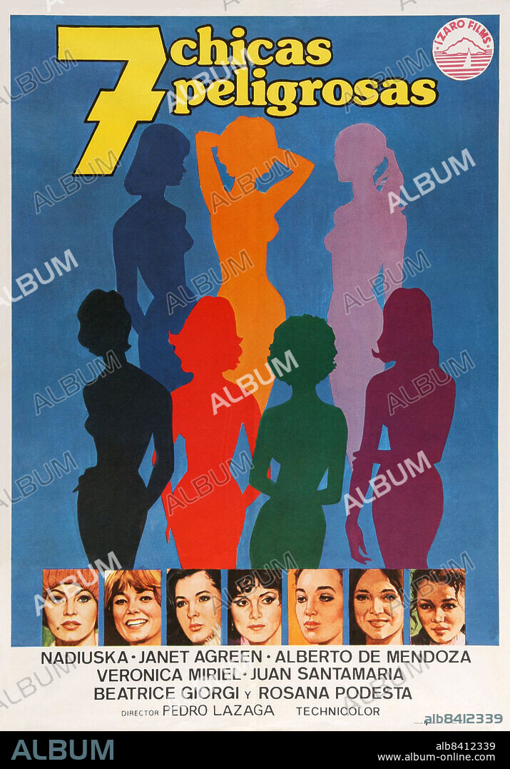 Poster de SIETE CHICAS PELIGROSAS, 1979 (7 RAGAZZE DI CLASSE), dirigida por PEDRO LAZAGA.