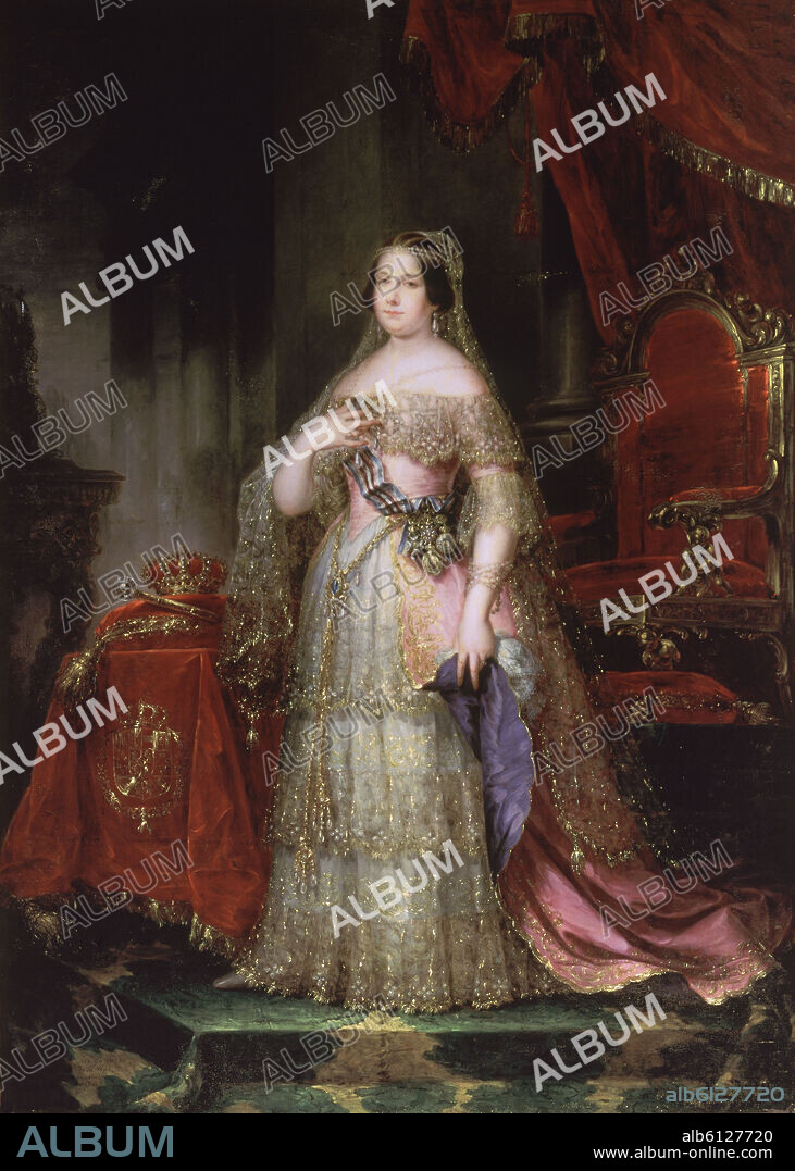JOSE GUTIERREZ DE LA VEGA (1791-1865). 'Isabella II of Spain', 1845, Oil on canvas, 226 x 162 cm, CE0871.
