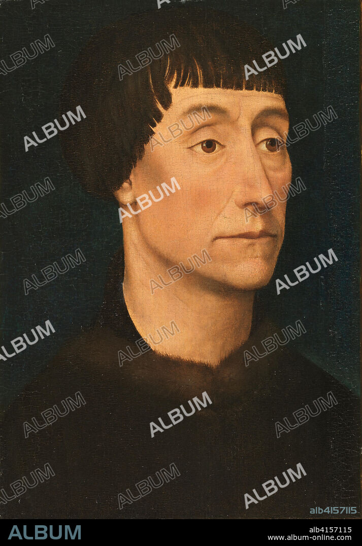 ROGIER VAN DER WEYDEN (atribuido). Rogier van der (atribuido a) Weyden (Tournai hacia 1399 - Bruselas 1464). Retrato de un hombre (hacia 1464). Óleo sobre tabla. 32 x 22,8 cm.
