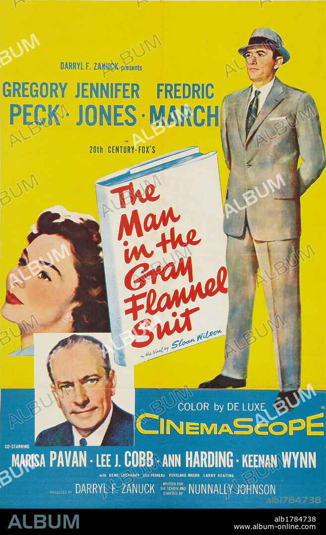 Poster of THE MAN IN THE GRAY FLANNEL SUIT, 1956, directed by NUNNALLY JOHNSON. Copyright 20TH CENTURY FOX.