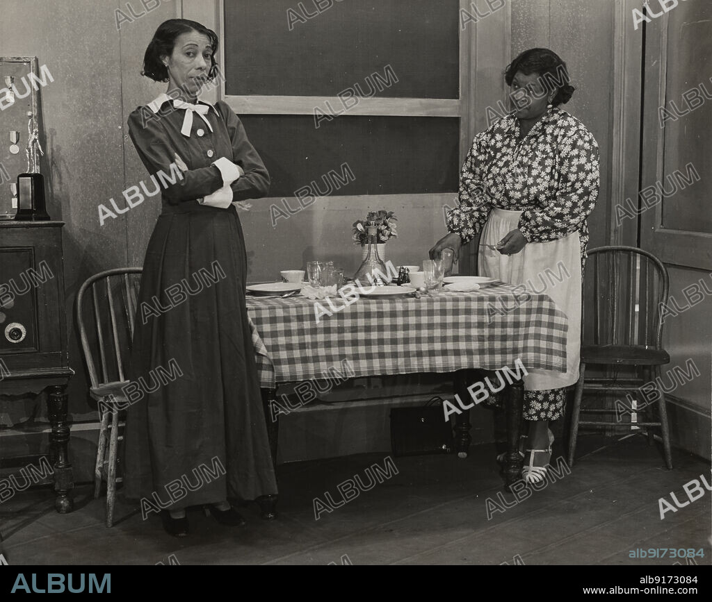 Estelle Hemsley and Alberta Perkins discussing the fate of Philip Lawrence, 1937.