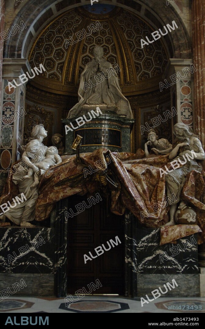 GIAN LORENZO BERNINI. ALEJANDRO VII (Fabio Chigi) (1599-1667). Papa entre 1655 y 1667. MONUMENTO A ALEJANDRO VII en el interior de la Basílica de San Pedro. Ciudad del Vaticano.