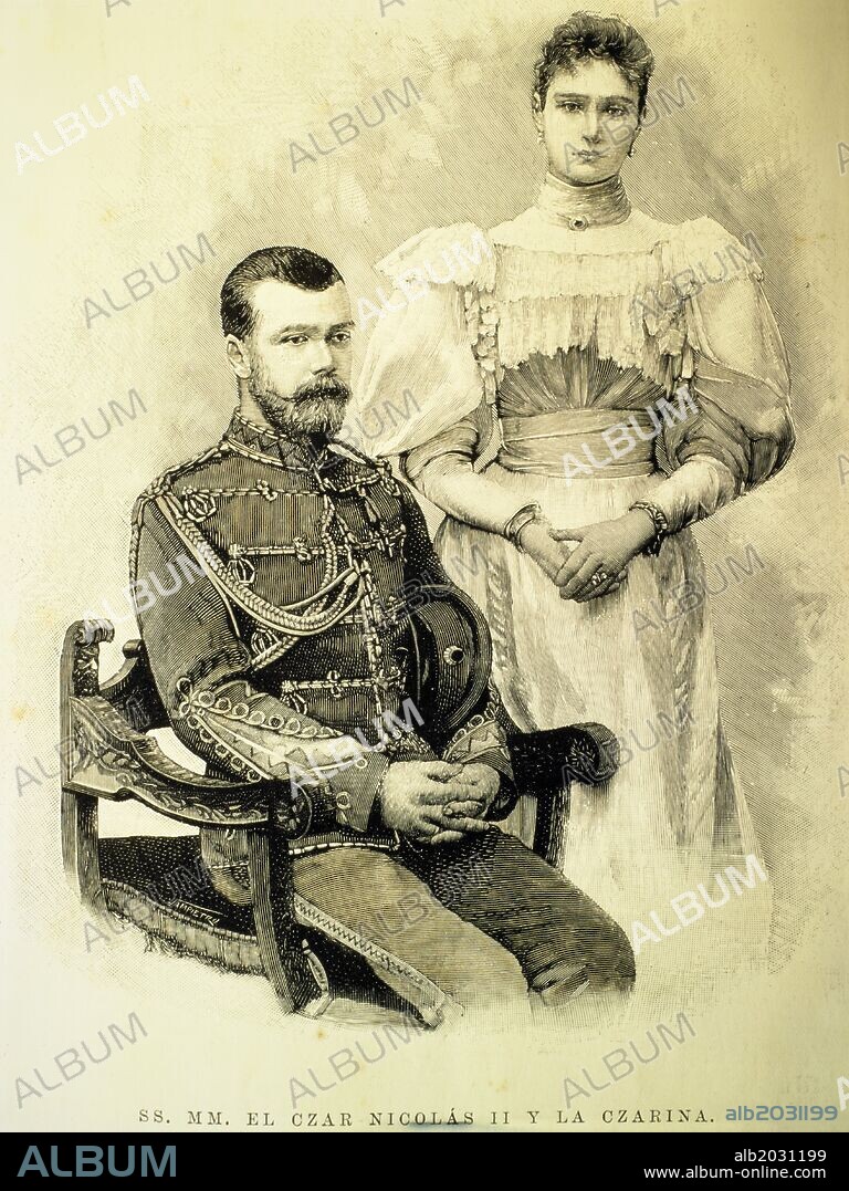 Retrato del Zar Nicolás II y la Zarina. Ilustración Española y Americana. Colección particular, Madrid.