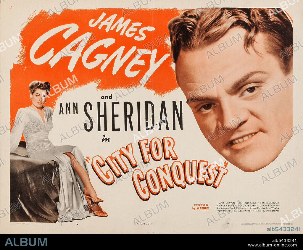 ANN SHERIDAN and JAMES CAGNEY in CITY FOR CONQUEST, 1940, directed by ANATOLE LITVAK. Copyright WARNER BROTHERS.