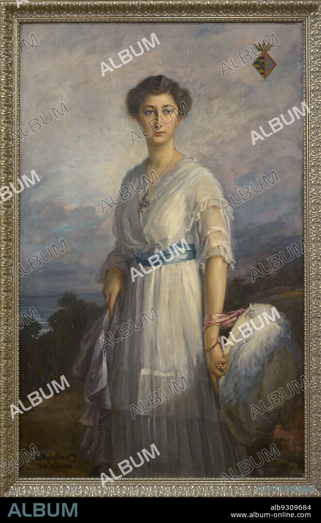 NIKOLA MIHAYLOV (1878-1960). BULGARIAN PAINTER.. Eudoxia of Bulgaria (1898-1985). Princess of Bulgaria. House of Saxe-Coburg and Gotha-Kohary. Portrait by Nikola Mihaylov (1878-1960), 1915. National Art Gallery. Sofia. Bulgaria.