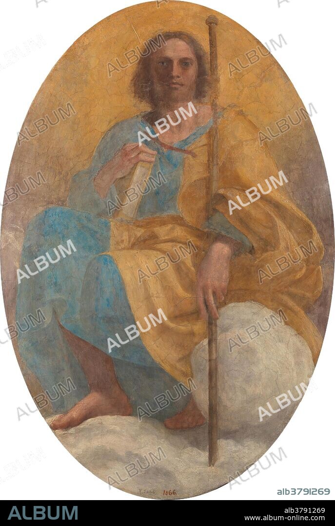 Annibale Carracci / 'Apoteosis de Santiago el Mayor'. Segunda mitad del siglo XVI. Pintura al fresco sobre revestimiento mural trasladado a lienzo, 155 x 105 cm.